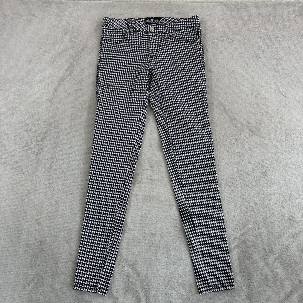 Tripp NYC Daang Goodman T-Back Jean White Black Houndstooth Goth Emo Punk Size 1